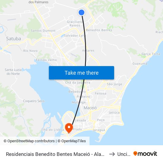 Residenciais Benedito Bentes Maceió - Alagoas Brasil to Uncisal map