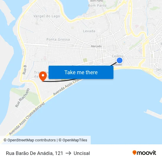 Rua Barão De Anádia, 121 to Uncisal map