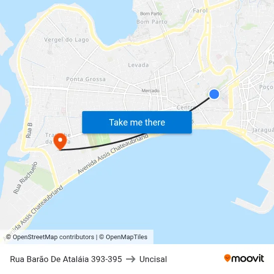 Rua Barão De Ataláia 393-395 to Uncisal map