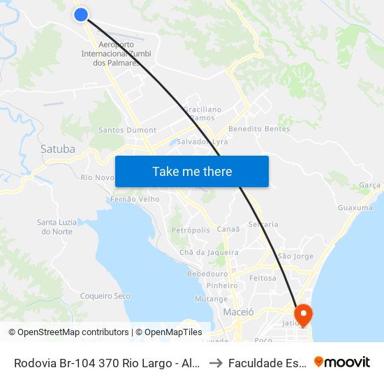 Rodovia Br-104 370 Rio Largo - Alagoas 57100-000 Brasil to Faculdade Estácio De Sá map