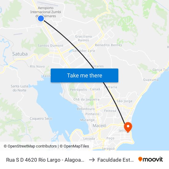 Rua S D 4620 Rio Largo - Alagoas 57100-000 Brasil to Faculdade Estácio De Sá map