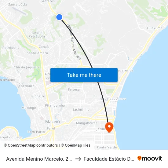 Avenida Menino Marcelo, 25200 to Faculdade Estácio De Sá map