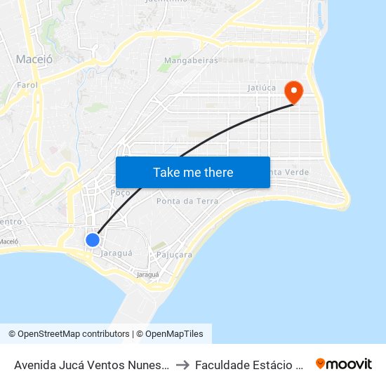 Avenida Jucá Ventos Nunes, 1-67 to Faculdade Estácio De Sá map