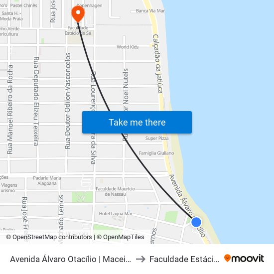 Avenida Álvaro Otacílio | Maceió Mar Hotel to Faculdade Estácio De Sá map