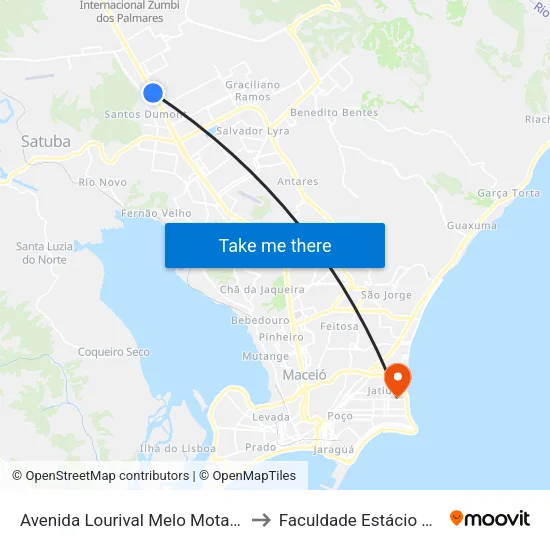 Avenida Lourival Melo Mota, 5020 to Faculdade Estácio De Sá map