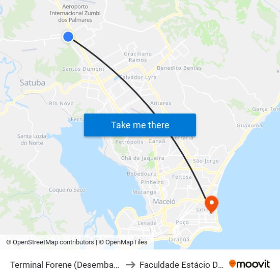 Terminal Forene (Desembarque) to Faculdade Estácio De Sá map