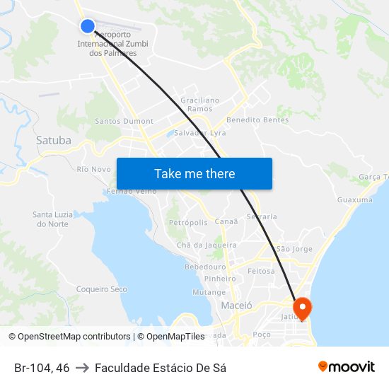 Br-104, 46 to Faculdade Estácio De Sá map