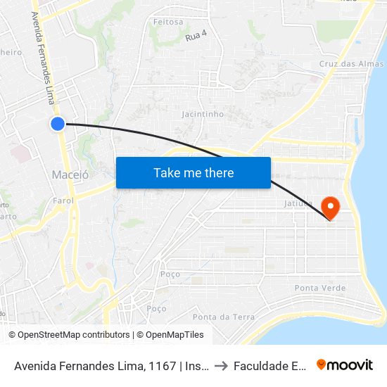 Avenida Fernandes Lima, 1167 | Instituto Zumbi Dos Palmares to Faculdade Estácio De Sá map