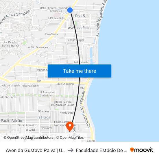 Avenida Gustavo Paiva | Unit to Faculdade Estácio De Sá map