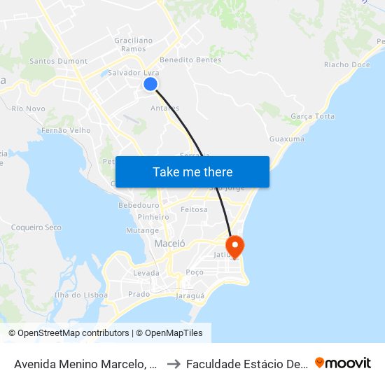 Avenida Menino Marcelo, 642 to Faculdade Estácio De Sá map