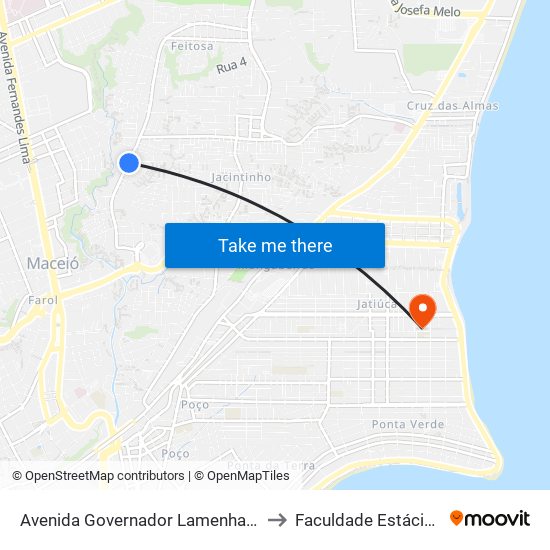 Avenida Governador Lamenha Filho, 846 to Faculdade Estácio De Sá map