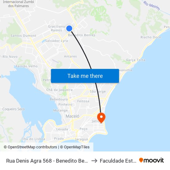 Rua Denis Agra 568 - Benedito Bentes Maceió - Al Brasil to Faculdade Estácio De Sá map