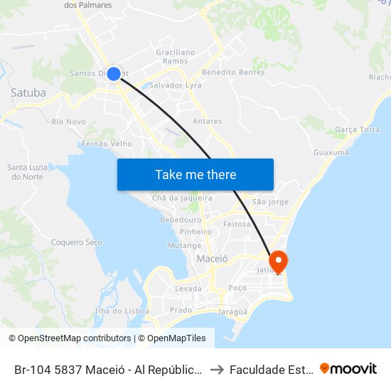 Br-104 5837 Maceió - Al República Federativa Do Brasil to Faculdade Estácio De Sá map