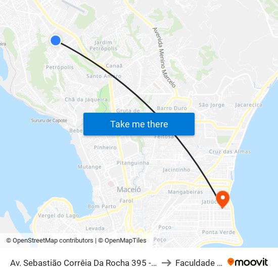 Av. Sebastião Corrêia Da Rocha 395 - Tabuleiro Do Martins Maceió - Al Brasil to Faculdade Estácio De Sá map