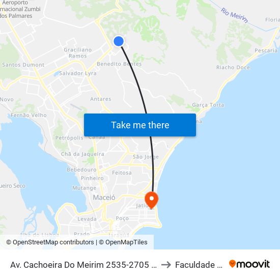 Av. Cachoeira Do Meirim 2535-2705 - Benedito Bentes Maceió - Al Brasil to Faculdade Estácio De Sá map