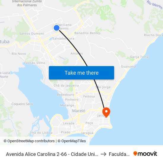 Avenida Alice Carolina 2-66 - Cidade Universitária Maceió - Al 57073-415 República Federativa Do Brasil to Faculdade Estácio De Sá map