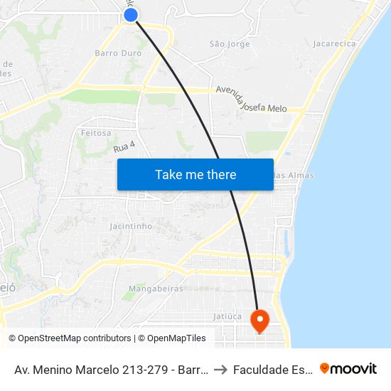 Av. Menino Marcelo 213-279 - Barro Duro Maceió - Al Brasil to Faculdade Estácio De Sá map