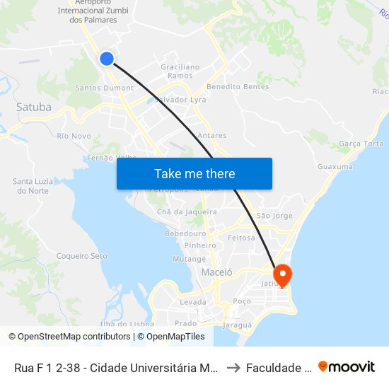 Rua F 1 2-38 - Cidade Universitária Maceió - Al República Federativa Do Brasil to Faculdade Estácio De Sá map