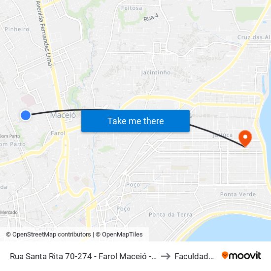 Rua Santa Rita 70-274 - Farol Maceió - Al 57055-260 República Federativa Do Brasil to Faculdade Estácio De Sá map