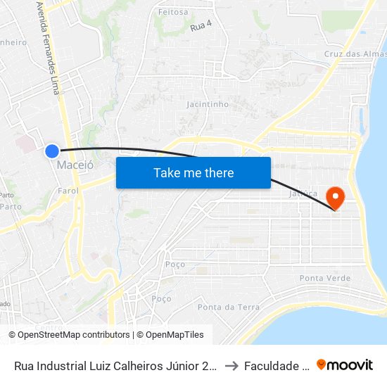 Rua Industrial Luiz Calheiros Júnior 273 Farol Maceió - Alagoas 57050 Brasil to Faculdade Estácio De Sá map