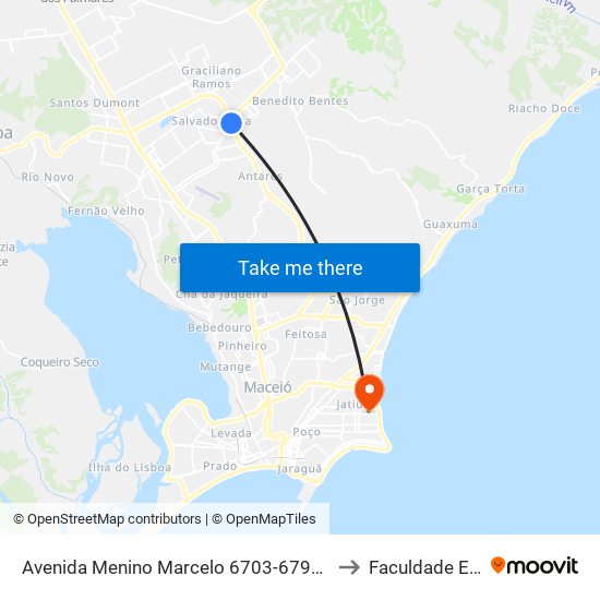 Avenida Menino Marcelo 6703-6791 - Barro Duro Maceió - Al Brasil to Faculdade Estácio De Sá map