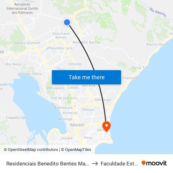 Residenciais Benedito Bentes Maceió - Alagoas Brasil to Faculdade Estácio De Sá map