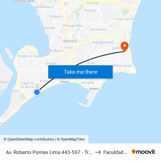Av. Roberto Pontes Lima 443-597 - Trapiche Da Barra Maceió - Al 57010-385 Brasil to Faculdade Estácio De Sá map