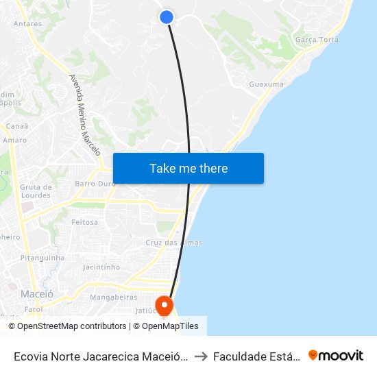 Ecovia Norte Jacarecica Maceió - Alagoas Brasil to Faculdade Estácio De Sá map