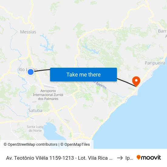 Av. Teotônio Viléla 1159-1213 - Lot. Vila Rica Rio Largo - Al 57100-000 Brasil to Ipioca map