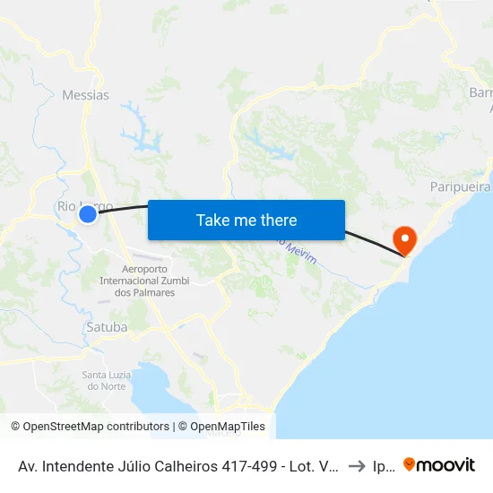 Av. Intendente Júlio Calheiros 417-499 - Lot. Vila Rica Rio Largo - Al 57100-000 Brasil to Ipioca map
