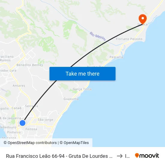 Rua Francisco Leão 66-94 - Gruta De Lourdes Maceió - Al República Federativa Do Brasil to Ipioca map