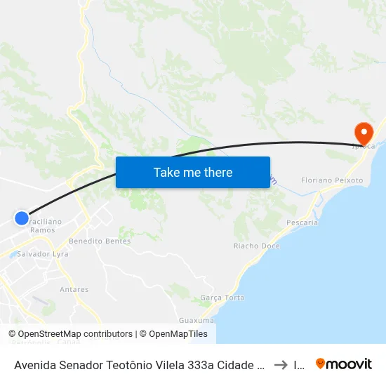 Avenida Senador Teotônio Vilela 333a Cidade Universitária Maceió - Alagoas 57073-530 Brasil to Ipioca map