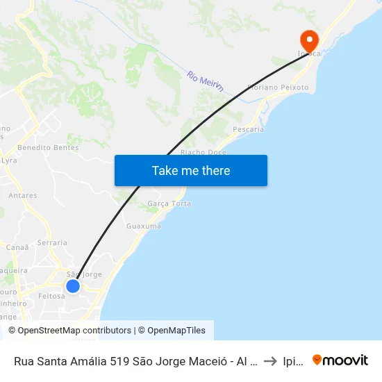 Rua Santa Amália 519 São Jorge Maceió - Al 57045-160 Brasil to Ipioca map