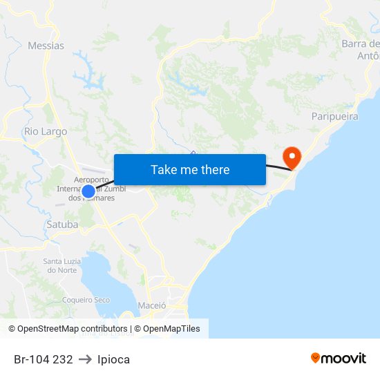 Br-104 232 to Ipioca map