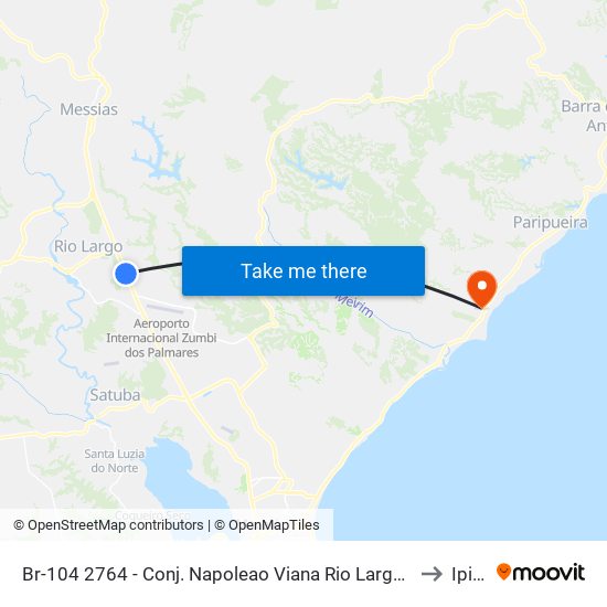 Br-104 2764 - Conj. Napoleao Viana Rio Largo - Al 57100-000 Brasil to Ipioca map