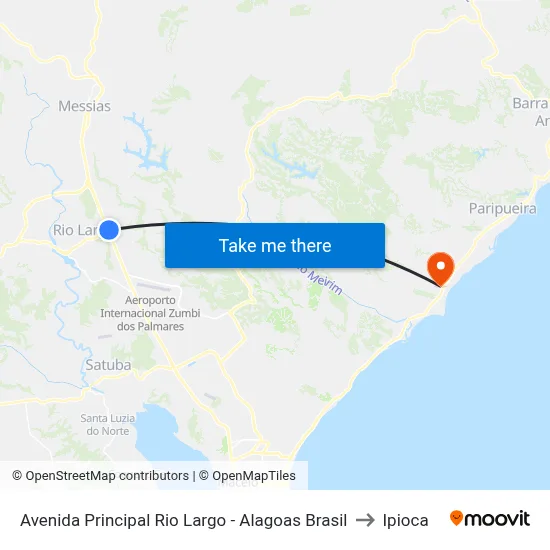 Avenida Principal Rio Largo - Alagoas Brasil to Ipioca map