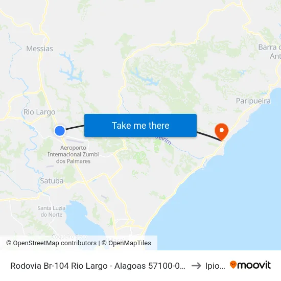 Rodovia Br-104 Rio Largo - Alagoas 57100-000 Brasil to Ipioca map