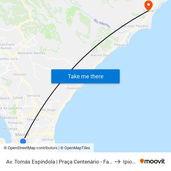 Av. Tomás Espíndola | Praça Centenário - Farol to Ipioca map