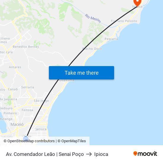 Av. Comendador Leão | Senai Poço to Ipioca map