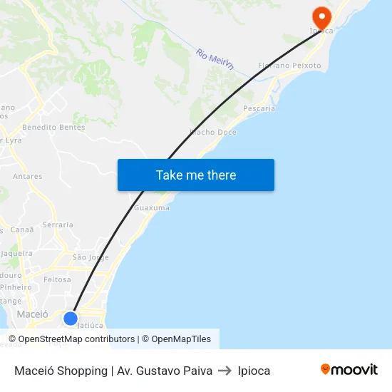 Maceió Shopping | Av. Gustavo Paiva to Ipioca map