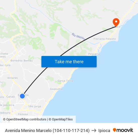 Avenida Menino Marcelo (104-110-117-214) to Ipioca map