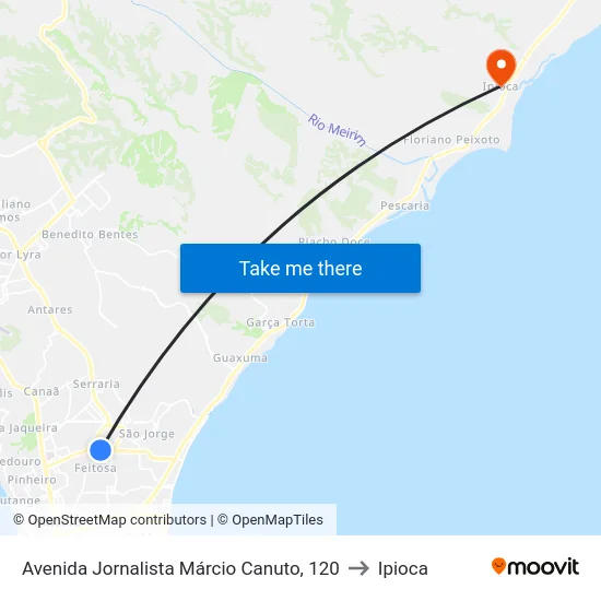 Avenida Jornalista Márcio Canuto, 120 to Ipioca map