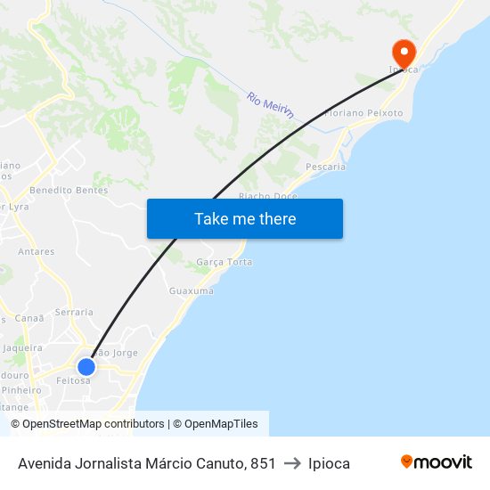 Avenida Jornalista Márcio Canuto, 851 to Ipioca map