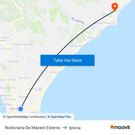 Rodoviária De Maceió Externo to Ipioca map