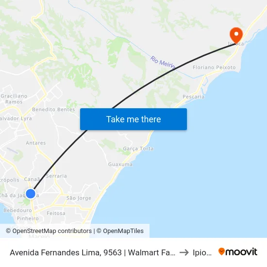 Avenida Fernandes Lima, 9563 | Walmart Farol to Ipioca map