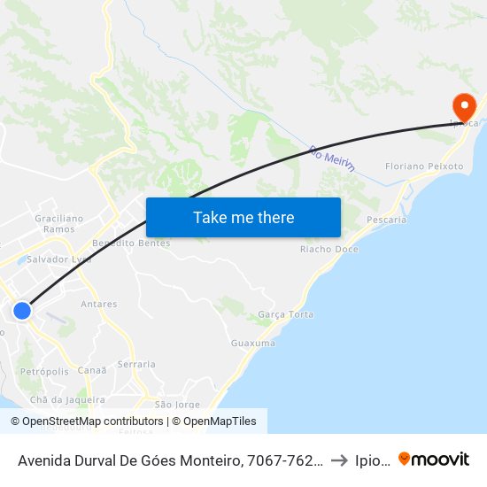 Avenida Durval De Góes Monteiro, 7067-7623 | Smtt to Ipioca map