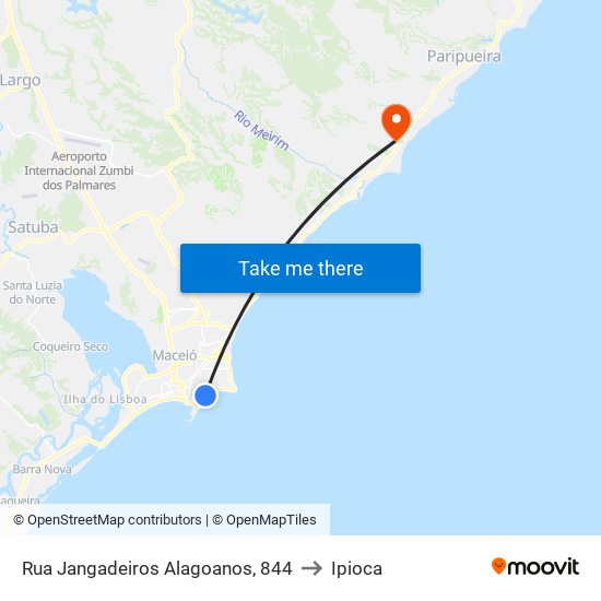 Rua Jangadeiros Alagoanos, 844 to Ipioca map