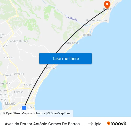 Avenida Doutor Antônio Gomes De Barros, 1420 to Ipioca map