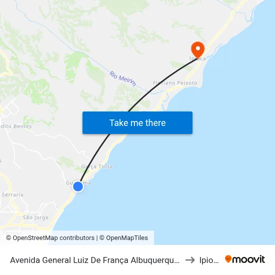 Avenida General Luiz De França Albuquerque, 32 to Ipioca map