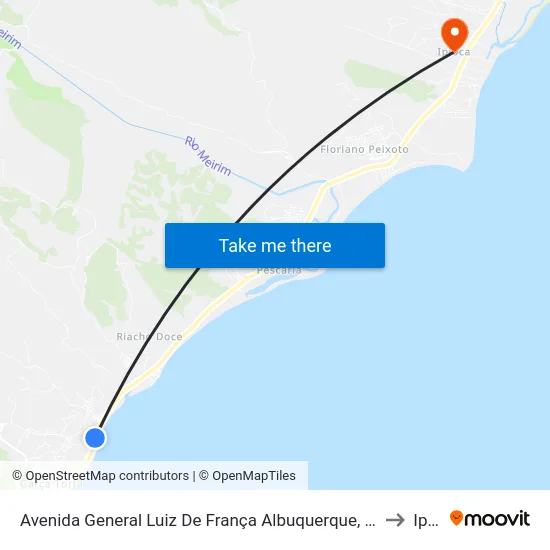 Avenida General Luiz De França Albuquerque, 110 - Praça Emílio De Carvalho to Ipioca map